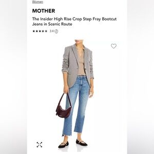 MOTHER The Insider Crop Step Fray Wash Scenic Blue, Size 25, like new!